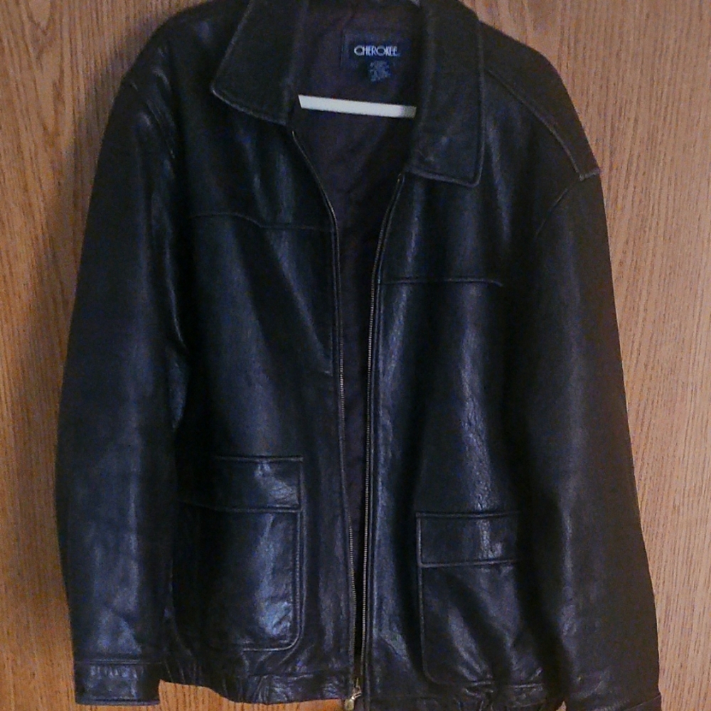 Cherokee Men's Black Leather Jacket